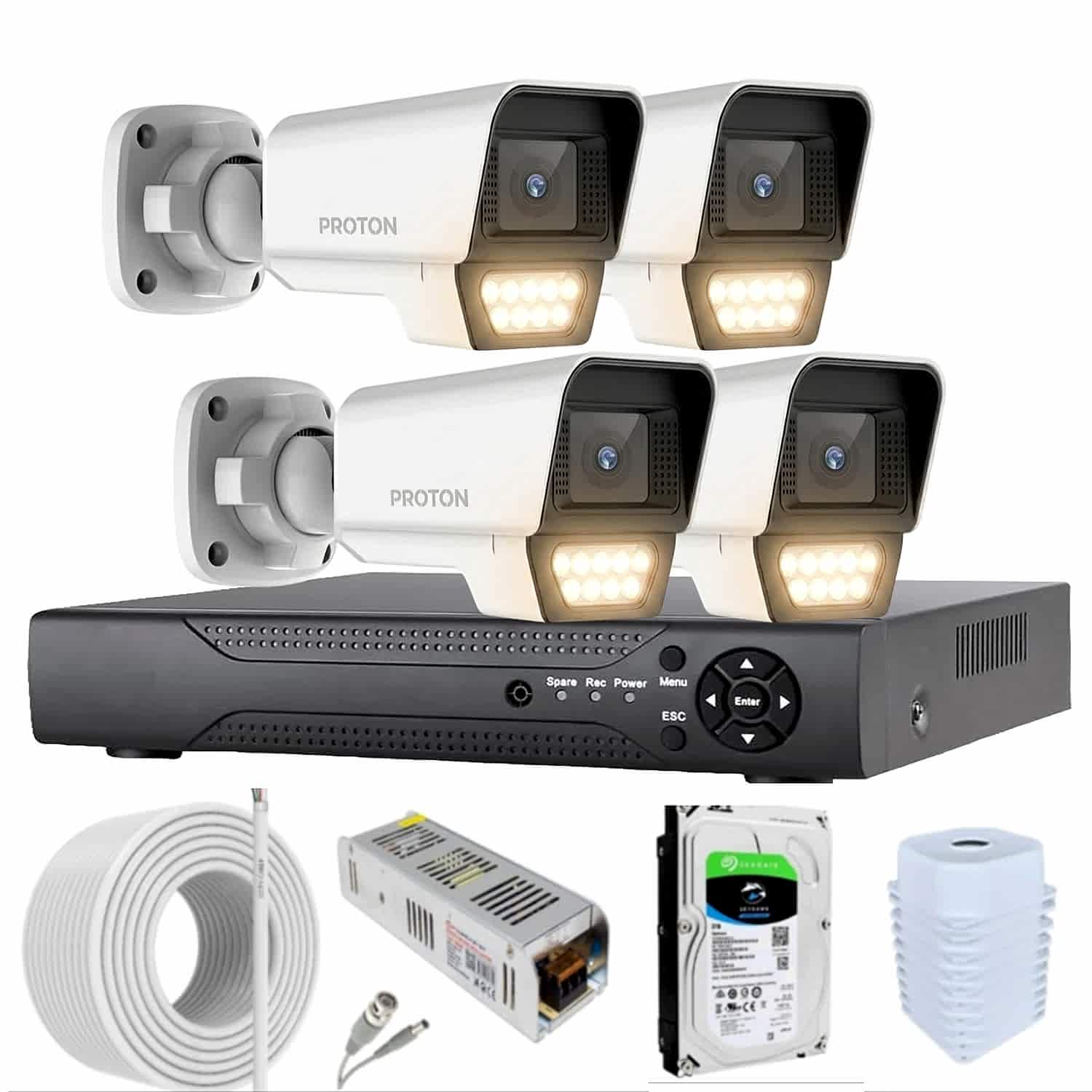 70K Renkli Gece Görüşlü 5MP Full HD 4 Kameralı Güvenlik Kamerası Seti 70K Renkli Gece Görüşlü 5MP Full HD 4 Kameralı Güvenlik Kamerası Seti